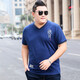 圣彼威朗 加肥加大碼短袖t恤男胖子肥佬體恤潮牌胖人衣服大碼半截袖打底衫 DX036藍色 2XL (170-190斤)