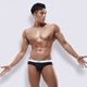 Asianbum男士?jī)?nèi)褲男青年50S棉純色透氣低腰三角褲性感潮流 黑色 XL