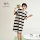 悅內睡裙女士睡衣女款夏季夏款純棉短袖家居服夏天休閑可外穿薄款裙子 82359斑馬【無(wú)胸墊】 M (160) 【體重90-110斤】