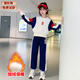 碧彩雅童裝女童秋裝套裝新款兒童服裝女衛(wèi)衣長褲大童女孩衣服秋冬兩件套 女童套裝白色加絨 150(建議140-150cm重62-80斤)