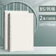 加厚線(xiàn)圈本筆記本本子a5透明考研橫線(xiàn)小格子b5小方格網(wǎng)格本高顏值大號A4側翻活頁(yè)本初中生高中生專(zhuān)用 B5網(wǎng)格2本裝[160頁(yè)本]