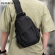 CavlslKcat斜挎包男士胸包時(shí)尚潮流單肩包休閑運動(dòng)小背包多功能簡(jiǎn)約小挎包 黑色（可放入12.9英寸平板） 20*11*31cm