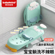 世紀寶貝（babyhood）兒童洗頭躺椅可折疊洗頭神器寶寶家用小孩坐洗發(fā)嬰兒洗頭發(fā)床凳子 藍色-可拉伸頭枕（0-16歲適用）