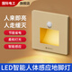 國際電工地腳燈人體感應(yīng)智能LED小夜燈86型嵌入式追光燈墻壁過道走廊燈 金色-暖光【人體感應(yīng)+光控】