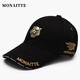 蒙奈特（MONAITTE）帽子男新款秋季新款防曬鴨舌帽深頂大頭四季騎車戶外遮陽棒球帽女 黑色（四季款） 普通碼（54-60CM）