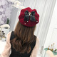 暢印  秋冬時(shí)尚甜美蝴蝶結貝雷帽子女韓版休閑百搭珍珠畫(huà)家帽復古珍珠帽 紅色