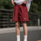 POUM男女美式夏季日系户外纯色速干短裤运动短裤百搭潮流宽松沙滩裤 OOTD-DK33酒红色 XL
