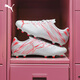 彪馬（PUMA）FG/AG長(cháng)釘訓練足球鞋男秋季天然草坪釘鞋ATTACANTO107477 白-火紅色-04 42