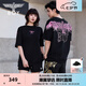 BOY LONDON【白羽入夜】春夏情侶款潮牌朋克時(shí)尚紫外線(xiàn)光變短袖T恤N01914 黑印粉 （玫紅色光變印花） XS