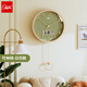康巴絲（Compas）美拉德掛鐘客廳2026新款創(chuàng  )意裝飾掛表餐廳臥室靜音日歷擺鐘石英鐘 竹林綠-日歷款 16英寸