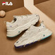 FILA 斐樂運(yùn)動(dòng)鞋女MARS II 火星系列二代秋秋季時(shí)尚復(fù)古跑步鞋女 奶白/木薯粉-GT 37.5