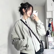 簡(jiǎn)豐姿棒球服女2024年新款ins潮流秋裝百搭韓版外套休閑夾克小個(gè)子寬松 簡(jiǎn)約棒球服夾克外套【灰色】 XL