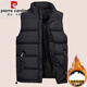 皮爾卡丹（pierre cardin）羽絨棉馬甲男士秋冬季中年寬松大碼馬夾背心男加厚保暖坎肩外套男 黑色【加棉】 加厚 2XL