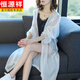 恒源祥真絲防曬衣女長(cháng)款夏天超仙上衣連帽開(kāi)衫夏季新款仿蠶絲外披肩