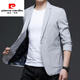 皮爾卡丹（pierre cardin）早秋秋季男士休閑小西服免燙單西外套男西服修身百搭春秋男裝上衣 灰色 XL