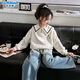 開米熊女童牛仔褲套裝春秋款2025新款兒童衣服中大童學(xué)院風(fēng)衛(wèi)衣兩件套潮 白色 單上衣 140 碼建議身高130cm左右