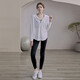 運動(dòng)套裝女夏季寬松防曬衣健身瑜伽服跑步服套裝抗紫外線(xiàn)防曬服 白色外套+黑色長(cháng)褲 M(95-110斤)