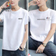 稻草人【純棉透氣】短袖t恤男士2026夏季新款圓領(lǐng)打底衫兩件裝薄款上衣 915白+518白色 XL 【合適130-145斤】