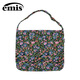 EMIS帆布包孔孝真同款黑色花朵文藝休閑通勤學(xué)生單肩托特包女神禮物 彩繪碎花帆布包-黑色