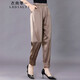 衣典零一（LEDIALYI）高檔品牌真絲長褲子女裝2024夏季新款高腰顯瘦桑蠶絲闊腿褲休閑褲 深卡其 L