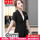 汐蔓嬌職業(yè)裝女裝套裝正裝短袖小西裝外套女春夏正裝商務(wù)氣質(zhì)薄款工作服 黑色外套 S 碼(適體重75-88)