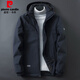 皮爾卡丹（pierre cardin）男士棉服冬季大碼冬裝二棉外套2025新款加肥加大薄款棉襖運動(dòng)棉衣 深藍色 XL