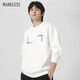 MARKLESS衛(wèi)衣男秋冬五明治空氣棉上衣圓領(lǐng)休閑外套 WYB3415M 白色 XXL 