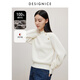迪賽尼斯（DESIGNICE）冬季新款內(nèi)搭寬松針織衫單排扣通勤簡約外搭半高領(lǐng)毛衣女 米白 M