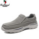 西域駱駝（VANCAMEL）大碼男鞋寬頭加大加寬男士休閑鞋腳寬腳背高胖腳布鞋男胖人肥腳鞋 灰色 43