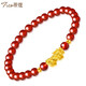 蒂蔻（Tico）足金招財(cái)貔貅黃金轉(zhuǎn)運(yùn)珠手鏈3D硬金飾品紅瑪瑙手串女生日禮物