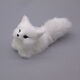 沐瑾極地狐玩偶仿真小狐貍擺件白色北極狐公仔車(chē)載模型創(chuàng  )意毛絨玩具 白色 13.5cm