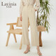 Lavinia Club拉維妮婭闊腿褲女新款顯瘦垂感直筒褲職場通勤西裝褲R31K105 米色 165/88A
