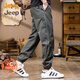 JEEP吉普加絨加厚男士工裝休閑褲男2025秋冬新款束腳褲寬松哈倫褲子男