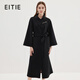 愛(ài)特愛(ài)（EITIE）冬季新款高級感喇叭袖復古大翻領(lǐng)氣質(zhì)羊絨羊毛呢大衣7214924 極簡(jiǎn)黑20 M 160