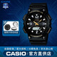 卡西歐（CASIO）男表G-SHOCK S810系列學(xué)生戶(hù)外運動(dòng)石英中性表雙顯女表情侶表 太陽(yáng)能表；AQ-S810W-1B