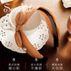 special頭箍發(fā)箍氣質(zhì)減齡襯膚高彈力發(fā)飾女橘色發(fā)卡潮 卡其橘