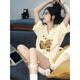 S·J·V·K純棉polo衫短袖t恤女2025新款寬松美式復(fù)古學(xué)院風(fēng)半袖上衣設(shè)計感 杏色 L