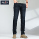 zengzhi增致牛仔褲男中腰微彈力直筒藍黑色休閑百搭長(cháng)褲 藍黑色 30