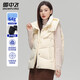 雪中飛秋冬季羽絨馬甲女士短款羽絨服韓版百搭時(shí)尚連帽坎肩百搭防寒外套 米白 M (160)