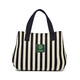 暢印 春夏歐美時(shí)尚手提包女包休閑條紋帆布包包百搭手拎包輕便上班小包 黑色條紋【黑提手】