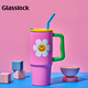 Glasslock&wigglewiggle聯(lián)名水杯吸管杯男女卡通保溫保冷車載保溫杯 900ml