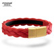 power ionics派恩歐美原創(chuàng  )綠紅男女情侶白領(lǐng)學(xué)生手鏈時(shí)尚運動(dòng)健康手環(huán)免費刻字 莫蘭迪紅/啞金 21厘米可裁剪