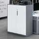 洛克菲勒文件柜矮柜辦公室鐵皮柜財務(wù)檔案資料柜子帶鎖儲物柜家用書(shū)柜 灰套白 1090x900鐵開(kāi)門(mén)柜 0.8mm