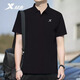 特步（XTEP）短袖t恤男polo衫2026夏季透氣運動(dòng)健身服襯衫夏天男裝冰絲翻領(lǐng)T恤 正黑色 【冰絲彈力】 XL 180