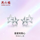 周六福（ZLF）  PT950鉑金耳釘女款經(jīng)典百搭星星鏤空耳飾 1.39g