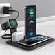 MOYIEAKAN 無(wú)線(xiàn)充電器三合一 適用于蘋(píng)果iphone手機iWatch手表耳機三星S21/23華為P60/70 pro充電支架底座 【睿智黑】五合一無(wú)線(xiàn)充電底座