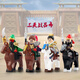 迪庫(kù)三國(guó)小俠三國(guó)演義五虎上將趙云劉備呂布關(guān)羽拼裝積木人仔兒童玩具 BR587三英戰(zhàn)呂布配四匹戰(zhàn)馬
