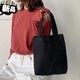 手提袋帆布男生 糖果色小清新帆布包袋學(xué)生手拎包手提袋包包飯盒袋 純色手提小包黑色