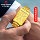 摩門特（HAPPY MOMENT） 黃金表盤系列 金磚方形足金真黃金表盤石英男表防水夜光男士手表