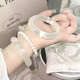 朝遇貓眼手鐲女真品貓眼石冰透玉鐲叮當鐲貴妃手環(huán)冰種小眾情人節禮物 高品質(zhì)冷酷白 58圈口【推薦100-120斤】